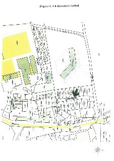 Katastrální mapa s vyznačenými parcelami a budovami. Nadpis: 'Příloha č. 4 k důvodové zprávě'. V mapě jsou uvedeny názvy ulic: 'Ztracená', 'Nalezená', 'Drnovsk…