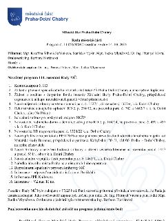 Městská část Praha-Dolní Chabry, Rada městské části, Program č. 114/26/RMČ zasedání ze dne 14. 10. 2026. Přítomni: Mgr. Kateřina Šilhová Šafránková, Stanislav…