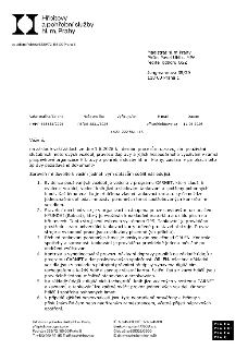 Úřední dopis organizace Hřbitovy a pohřební služby hl. m. Prahy adresovaný Magistrátu hl. m. Prahy (PhDr. Pavel Uhlík, MPA), datovaný 11.06.2026. Předmětem je…