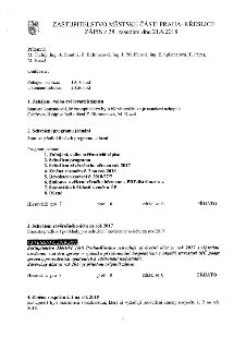 Zápis ze 28. zasedání Zastupitelstva městské části Praha-Křeslice konaného dne 21.6.2018. Přítomni: M. Trefný, Ing. A. Smutná, Z. Bidrmanová, Ing. J. Pfeiffero…
