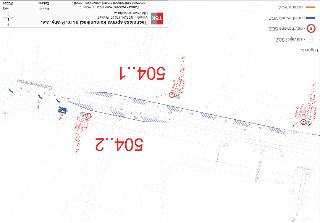 Situační nákres dopravního značení pro mosty 504.1 a 504.2 na ulici Černokostelecká v Praze. Dokument obsahuje technické údaje o omezení zatížitelnosti mostníc…