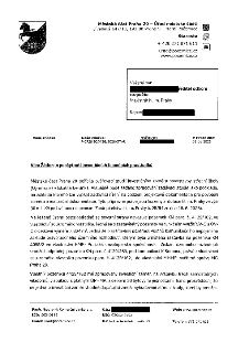 Úřední dopis Městské části Praha 20 ze dne 01.06.2026 adresovaný řediteli odboru rozpočtu Magistrátu hl. m. Prahy. Předmět: Žádost o poskytnutí investičních fi…