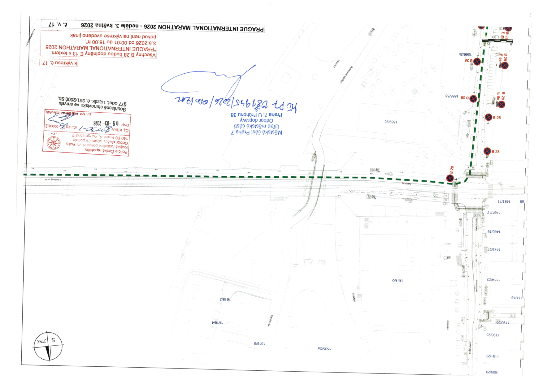 Dopravně-inženýrské opatření (situační plán) pro akci PRAGUE INTERNATIONAL MARATHON 2026.