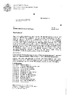 Úřední rozhodnutí Magistrátu hlavního města Prahy, odboru dopravy, č.j. MHMP 394006/2010/DOP-O1/Řá,Za ze dne 20. 07. 2010. Rozhodnutí povoluje změnu stavby 'Pr…