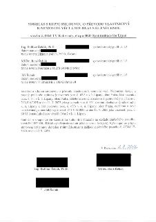 Souhlas s kupní smlouvou o převodu vlastnictví k nemovité věci a souhlas s kupní cenou pro stavbu č. 0161 TV Kolovraty, etapa 0005 Komunikace Do Lipan. Spoluvl…