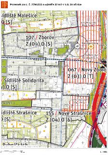 Výřez katastrální mapy s vyznačením pozemku parc. č. 2794/300 o výměře 32 m2 v k.ú. Strašnice. Mapa zobrazuje oblast pražských Strašnic, Malešic a Nových Straš…