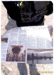 Leták/pruvodce o Praze ('Discover Prague's Historic Landmarks: Legends, Stories, and Tips for Summer 2025'). Obsahuje texty o Cyrilu a Metodějovi, informace o…