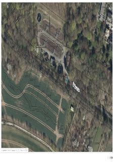 Katastrální mapa s ortofotomapou zobrazující oblast s čistírnou odpadních vod a okolními pozemky. V mapě jsou vyznačena čísla parcel, např. 1240/36, 1240/34, 1…