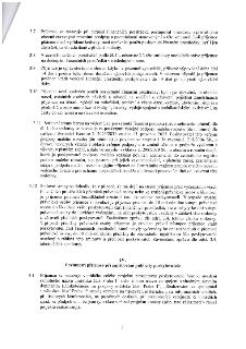 Strana 3 smlouvy obsahující body 3.7 až 4.1. Body 3.7-3.10 definují pravidla pro čerpání finančních prostředků, zákaz jejich použití na mzdy, pohoštění, dary,…