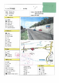 Karta reklamního panelu č. 71163 (701163), Město: Praha 13, Okres: Praha 13, Kraj: Praha. Adresa: Rozvadovská spojka, D5-zeď, směr Plzeň, rozměr 510x240. Umíst…