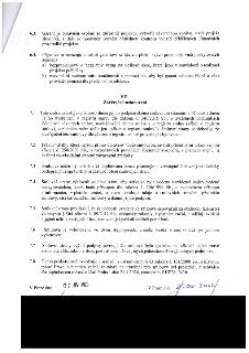 Závěrečná ustanovení smlouvy (články 6.3 až 7.8). Obsahuje povinnosti garanta a příjemce, právní doložky o platnosti a účinnosti smlouvy dle zákona č. 340/2015…