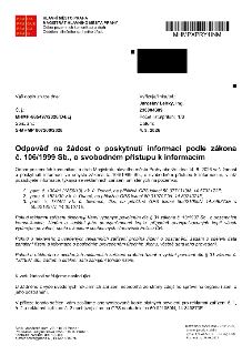 Odpověď na žádost o poskytnutí informací podle zákona č. 106/1999 Sb., o svobodném přístupu k informacím. Magistrát hl. m. Prahy, odbor pozemních komunikací a…