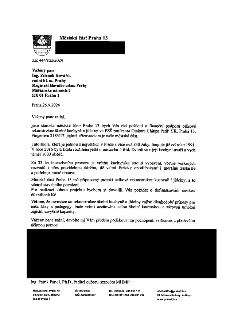 Oficiální dopis Městské části Praha 13 ze dne 25.9.2024 adresovaný radnímu hl. m. Prahy Ing. Zdeňku Kováříkovi. Předmětem dopisu je žádost o finanční podporu v…