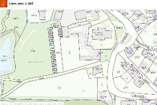 Katastrální mapa zobrazující parcelu č. 15/2 v k. ú. Liboc, označenou modrým obdélníkem. Okolní parcely č. 14/1, 14/2, 16/11, 4/1, 1289/1, ulice Libocká a Šest…
