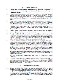 Právní dokument (strana 2 z 5) definující podmínky smlouvy o budoucí smlouvě o zřízení služebnosti mezi společností CETIN a Vlastníkem. Obsahuje body: 2. PŘEDM…