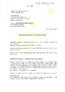 Magistrátu hlavního města Prahy, Odboru stavebního řádu. Prostřednictvím Úřadu městské části Praha 8, Odboru územního rozvoje a výstavby. K sp. zn.: MCP8 32054…