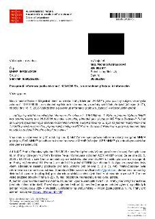 Hlavní město Praha, Magistrát hlavní města Prahy, Odbor právní podpory, Oddělení svobodného přístupu k informacím. Vyřizuje/tel.: Mgr. Michala Kotnauerová, 236…