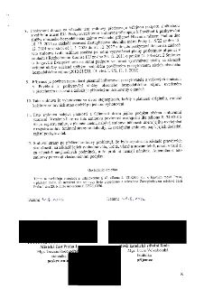 Strana 8 smlouvy o poskytnutí dotace. Obsahuje body 8 až 12: 8. Poskytnutí dotace jako veřejná podpora (Pověření č. 19/22 ze dne 18. 12. 2024 na období 1. 1. 2…
