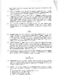 Text smlouvy obsahující články 4.2 až 6.2. Článek 4.2: Povinnost příjemce umožnit účast zástupců MČ Praha 1 na akcích. Článek 4.3: Povinnost označovat materiál…