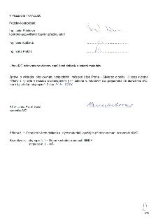 Závěrečná část dokumentu (strana 9/13) o přezkoumání hospodaření Městské části Praha - Slivenec. Datum: 14. 04. 2026. Podepsané kontrolorky: Ing. Lýdie Patákov…