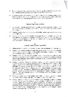 Strana 2 smlouvy o poskytnutí finančních prostředků. Obsahuje body: 1.3 (změna projektu), 1.4 (nesouhlas poskytovatele), II. Splatnost finančních prostředků (2…