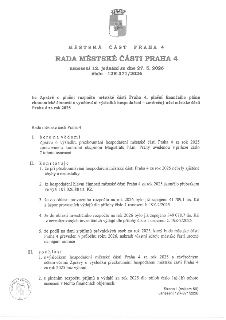 Usnesení Rady městské části Praha 4 č. 12R-371/2026 ze dne 27. 5. 2026 ke Zprávě o plnění rozpočtu městské části Praha 4, plnění finančního plánu ekonomické či…
