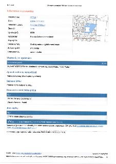 Výpis z katastru nemovitostí k datu 16. 5. 2021. Informace o pozemku: parcelní číslo 2072/4, obec Praha, katastrální území Stodůlky [755541], číslo LV 1716, vý…