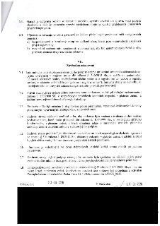 Výňatek ze smlouvy, část 6.3, 6.4 a článek VII. Závěrečná ustanovení (body 7.1 až 7.8). Dokument obsahuje právní ujednání o kontrole projektu, účinnosti smlouv…