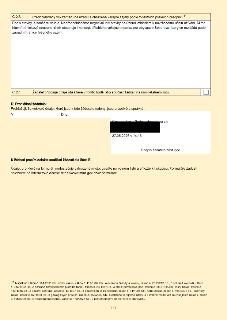 Část úředního formuláře (strana 4/8). Bod C.2.3: Předpokládaný vliv záměru na území a chráněné veřejné zájmy podle zvláštních právních předpisů: Popis stavby j…