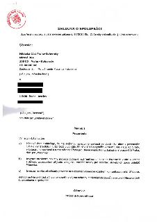 Smlouva o spolupráci mezi Městskou částí Praha-Kolovraty (zastoupenou starostou Mgr. Antonínem Klecandou) a Investorem (identifikační údaje začerněny). Předmět…