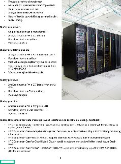 Informační leták o službách HPE Datacenter Care. Obsahuje seznam služeb rozdělený do kategorií: Obecné služby (poradenství, implementace změn, analýza rizik a…