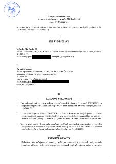 Veřejnoprávní smlouva o poskytnutí dotace z rozpočtu MČ Praha 20, číslo: S/12/2026/0105. Smluvní strany: Poskytovatel: Městská část Praha 20, sídlo: Jívanská 6…
