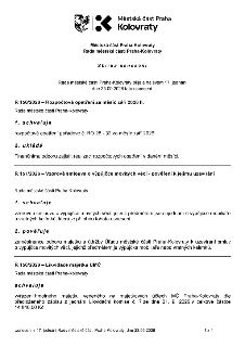 Městská část Praha-Kolovraty, Sbírka usnesení. Rada městské části Praha-Kolovraty přijala na svém 17. jednání dne 23.09.2026 tato usnesení: R 156/2026 – Rozpoč…