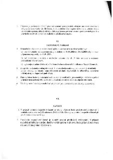 Výňatek ze smlouvy o poskytnutí dotace. Bod 7: Povinnost příjemce oznámit do 15 dnů změny (insolvence, likvidace, změna orgánů, názvu, sídla, adresy). Článek V…