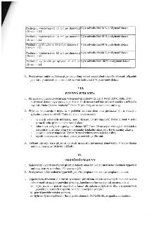 Tabulka sankcí za pozdní předložení vyúčtování dotace: do 15 dnů (odvod 20 %), do 30 dnů (40 %), do 45 dnů (60 %), do 60 dnů (80 %), po 60 dnech (100 %). Bod 3…