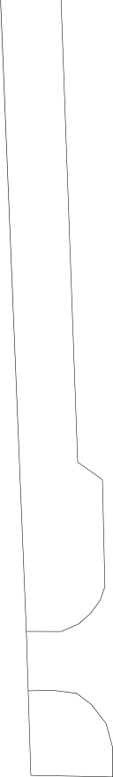 Výkres části půdorysu nebo řezu stavebního objektu.