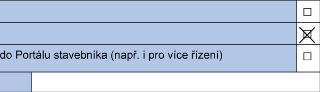 Část formuláře nebo tabulky s možnostmi doručení/přístupu, kde je zaškrtnuta prostřední volba (křížkem v čtverečku). Viditelný text u třetí položky: 'do Portál…