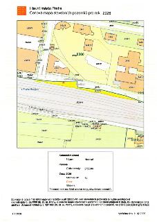 Dokument 'Hlavní město Praha: Cenová mapa stavebních pozemků pro rok 2026'. Obsahuje výřez katastrální mapy pro oblast Praha-Hostivař s vyznačenými parcelami (…