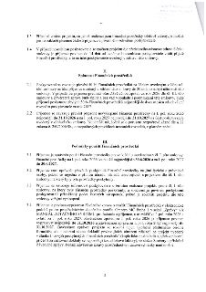 Strana 2 smlouvy o poskytnutí finančních prostředků. Obsahuje body: 1.3 (změna projektu), 1.4 (nesouhlas se změnou), II. Splatnost finančních prostředků (2.1:…