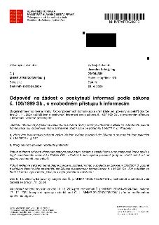 Úřední dokument Magistrátu hlavního města Prahy, Odbor pozemních komunikací a drah, ze dne 29. 4. 2026. Předmět: Odpověď na žádost o poskytnutí informací podle…