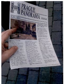 Časopis PRAGUE PANORAMA JOURNAL, 01/2025 SPRING. Obsahuje editoriál 'Editors Note - Spring 2025' o probouzení Prahy na jaře (Petřín, parky, řeka Vltava, Karel…