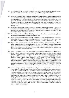 Strana 3 smlouvy o poskytnutí dotace obsahující body 3.5 až 3.12. Body upravují: 3.5 uznatelnost nákladů, 3.6 povinnost vedení účetnictví a kontrolu, 3.7 dodrž…