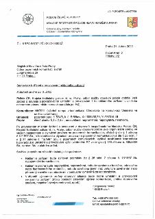 Dokument Policie České republiky, Krajské ředitelství policie hlavního města Prahy, Odbor služby dopravní policie, Oddělení dopravního inženýrství. Č.j.: KRPA-…