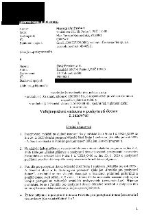 Veřejnoprávní smlouva o poskytnutí dotace č. 2026/0766 mezi Městskou částí Praha 1 (Vodičkova 681/18, Praha 1, zastoupená Mgr. Terezií Radoměřskou, IČ 00063410…