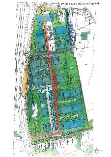 Situační plán výstavby (příloha č. 5 k důvodové zprávě). Mapa zobrazuje urbanistický návrh zástavby s vyznačenými ulicemi: Jandova (horní okraj), Gessnerova (v…