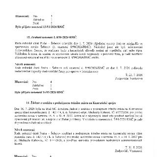 Zápis z jednání Rady městské části Praha – Šeberov. 

Bod 15: Zrušení usnesení č. 8/90/2026/RMČ. Rada schválila opravu drah na minigolfu (1. 7. 2026), ale z dů…