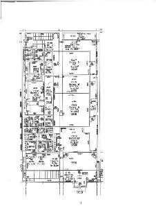 Půdorys podlaží budovy s označením místností a plochami v m2: C111 Výloha 6,38 m2, C110 Chodba 38,04 m2, C117 Šatna Ž 21,60 m2, C113 Šatna M 16,37 m2, C112 Šat…