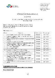Zápis z 15. řádného jednání Rady městské části Praha-Zbraslav konaného dne 29.04.2026 v 16:30. Přítomni: K. Pavlíková, A. Háněl, K. Hloupá, P. Košan, F. Toušek…