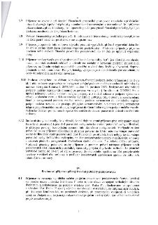 Strana 3 smlouvy obsahující body 3.7 až 4.1. Body 3.7-3.10 definují pravidla pro čerpání a vracení finančních prostředků a omezení jejich použití (např. zákaz…