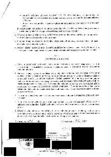 Text smlouvy (strana 4): Článek VII (pokračování): výpovědní lhůta 3 měsíce, účinky odstoupení, nesoulad v čestném prohlášení. Článek VIII: Závěrečná ustanoven…